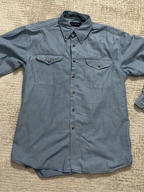 Vintage Gant Hampton Gabardine Indigo Button Down Shirt